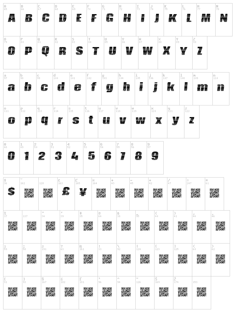Kings Castle font map