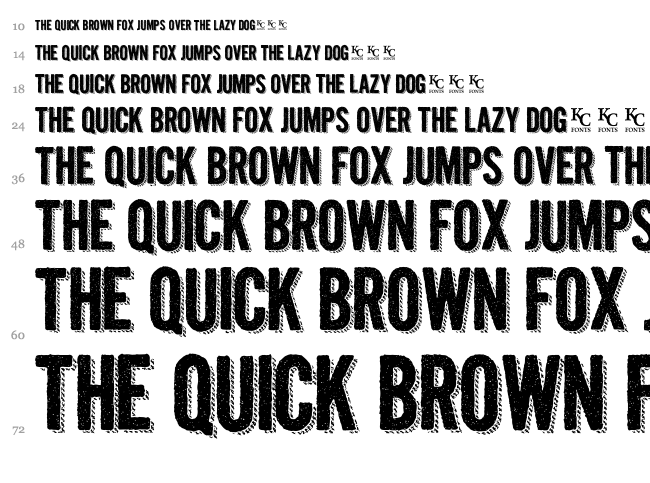 Kraft Nine font waterfall