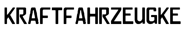 Kraftfahrzeugkennzeichen font