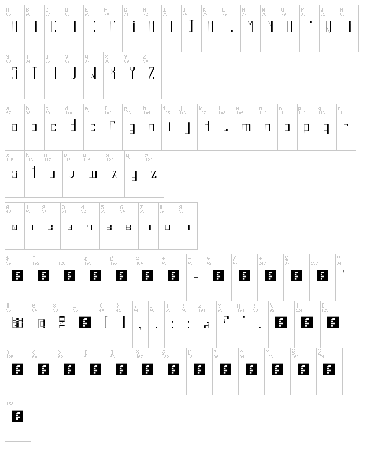 Kuudere font map