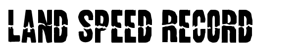 Land Speed Record font
