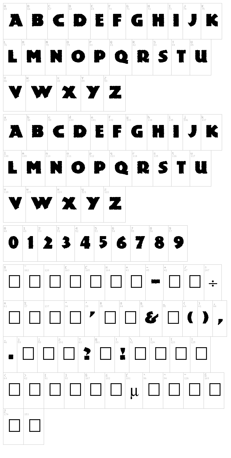 Lemiesz font map