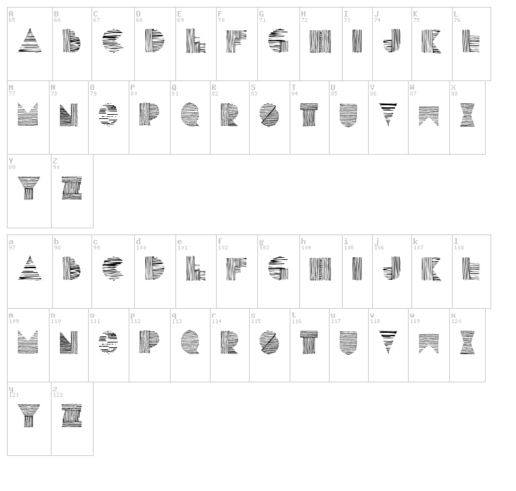 Lines font map