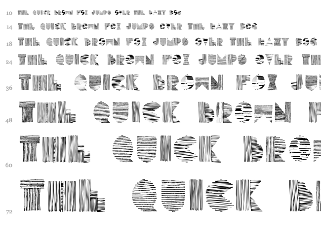 Lines font waterfall