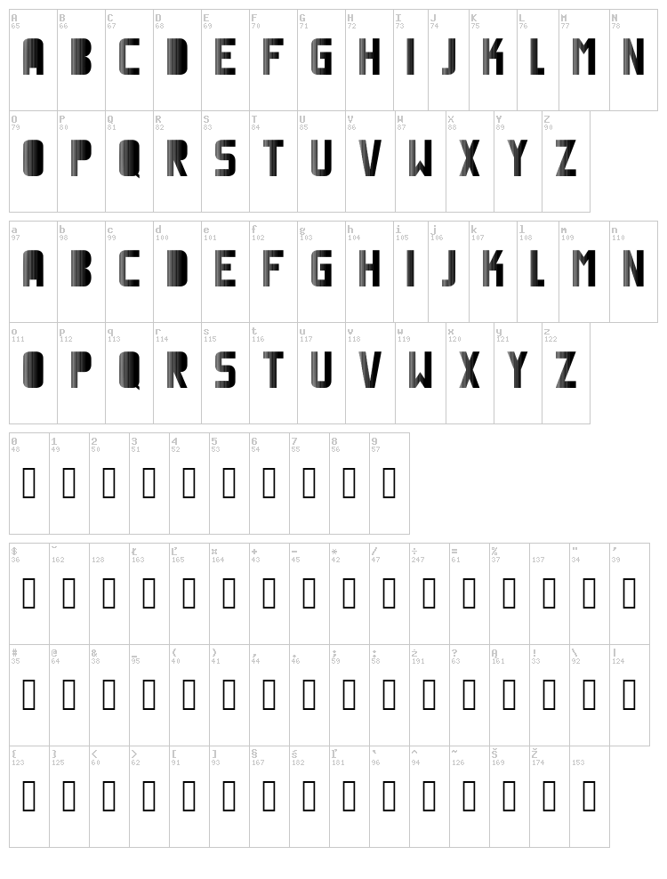 Magnetic font map