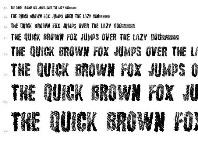Major Stripe font waterfall