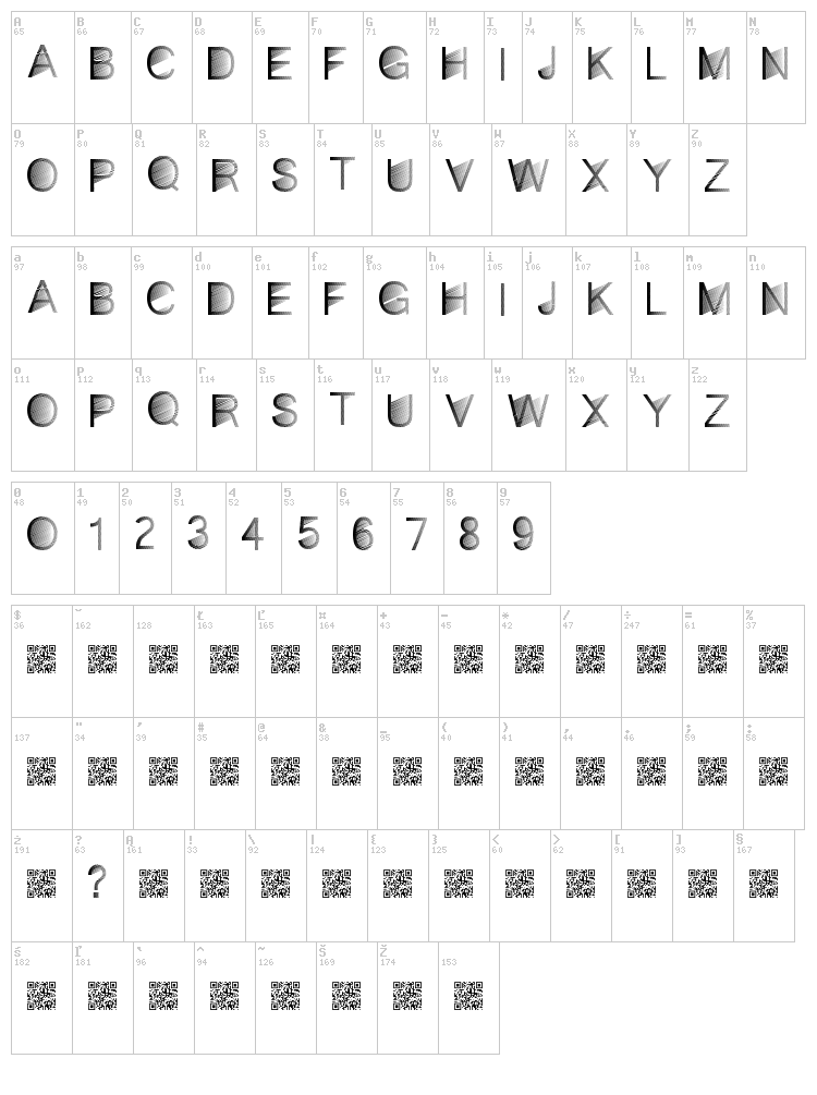 Miami Shades font map