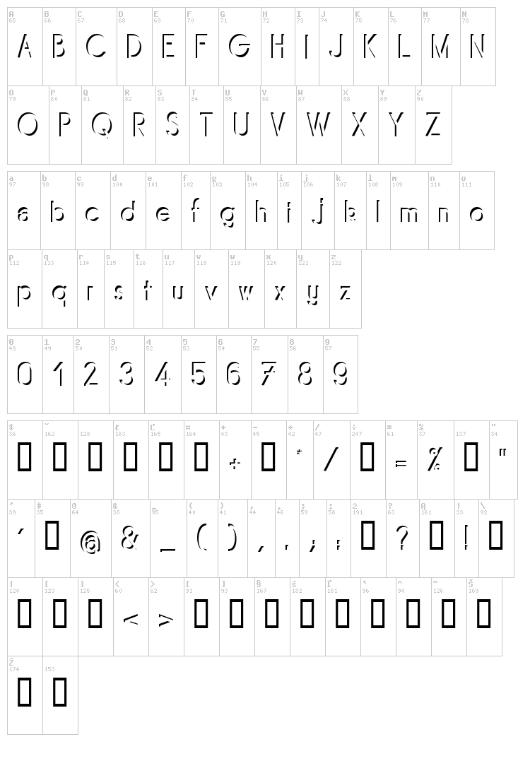 Mirage font map