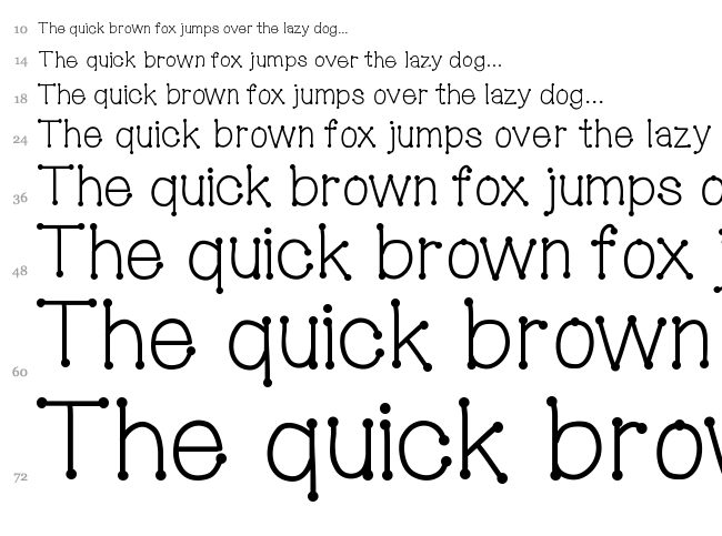 Mix Connect Dots font waterfall