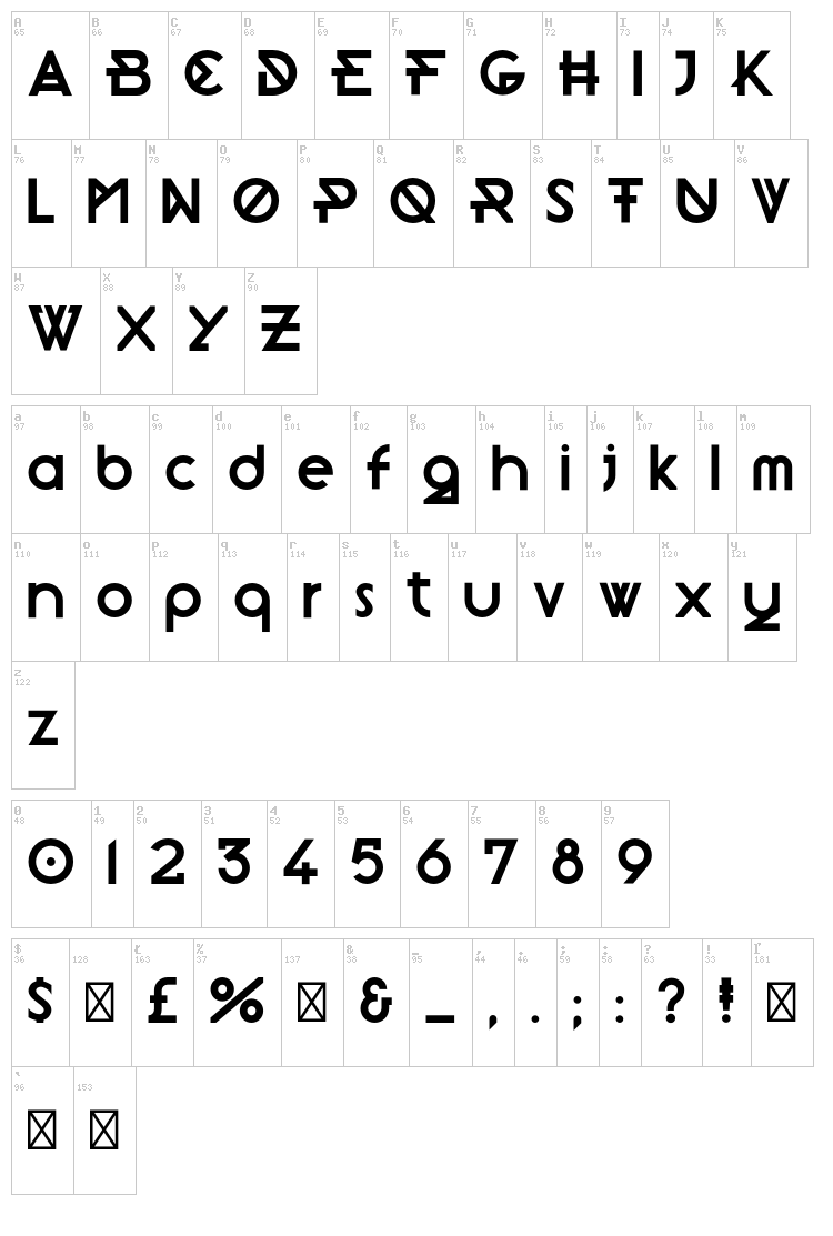 Morden font map