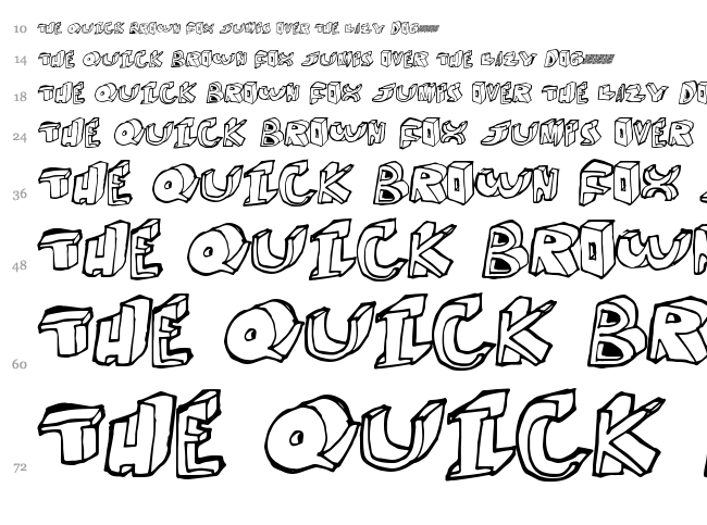 More Dimension font waterfall