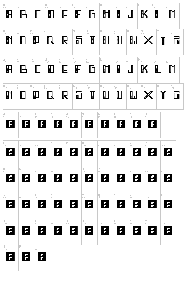 Mr. Big Stuff font map