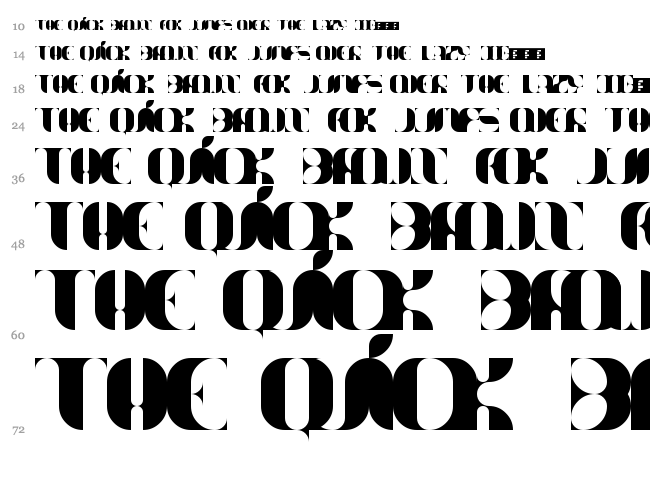 Nameator font waterfall