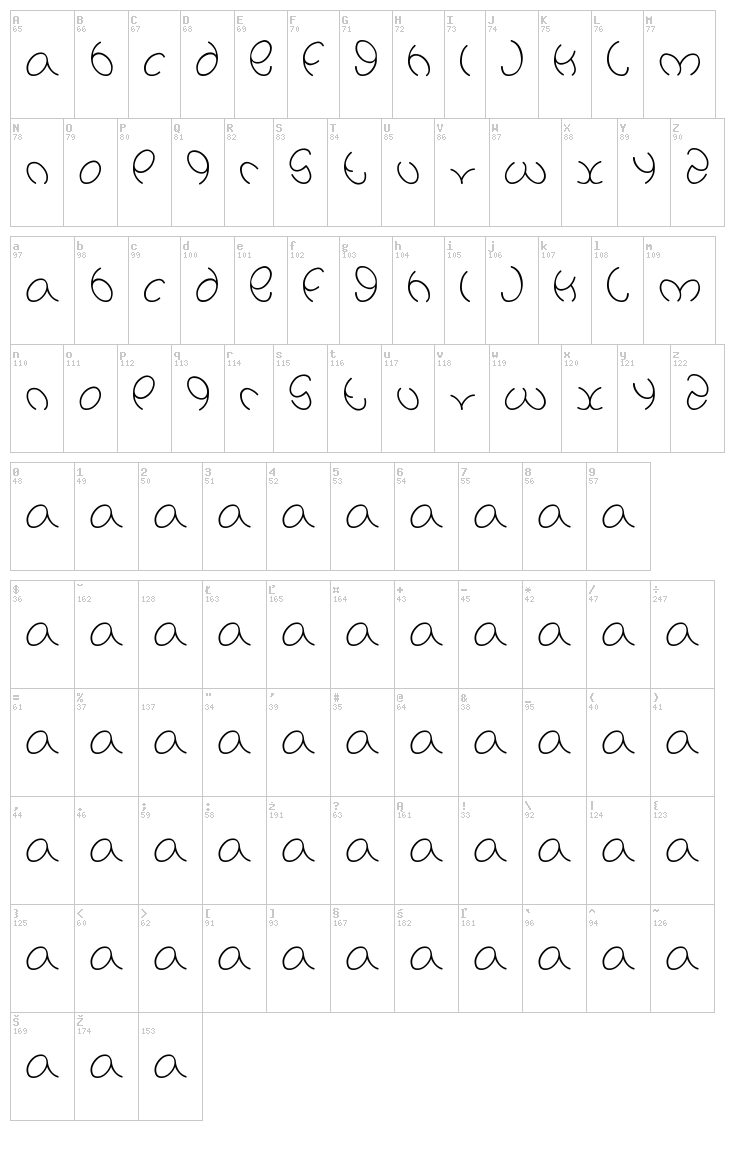 Natalie font map