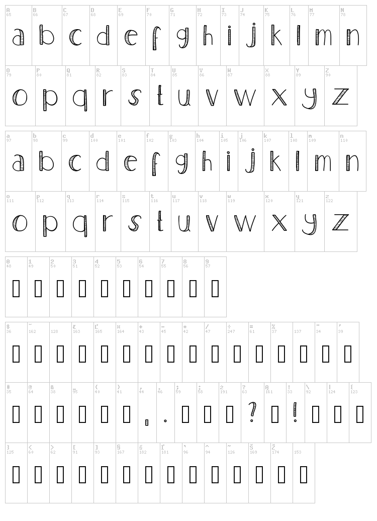 Nelship font map