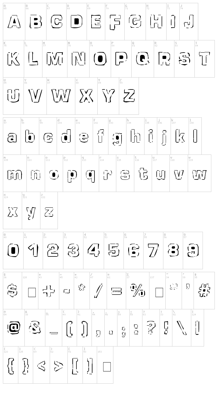 Newstile font map