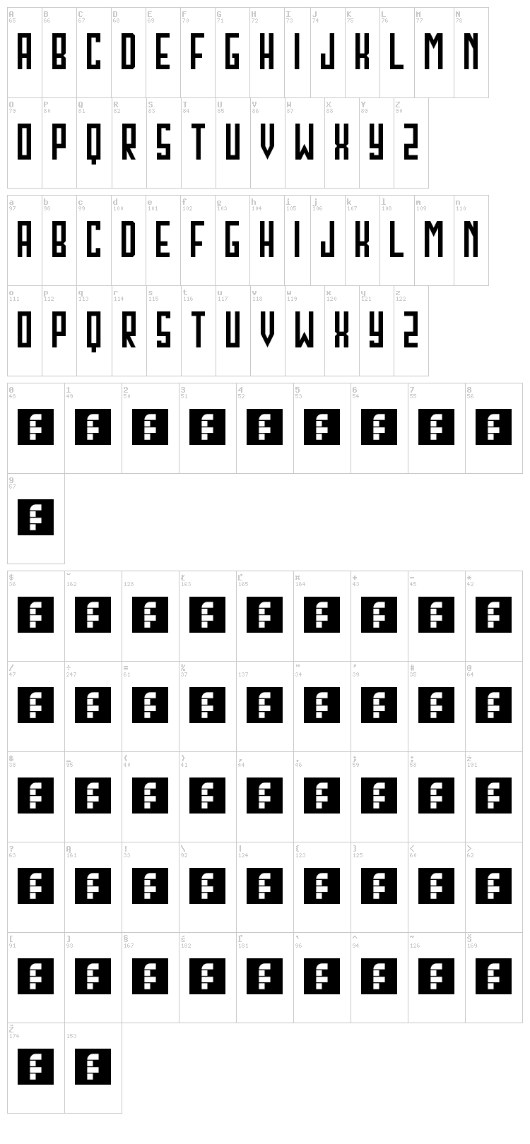 Northwest font map