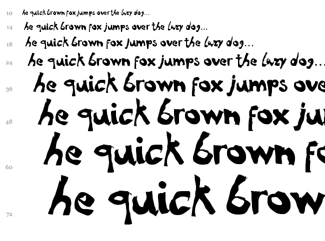 NoRules font waterfall