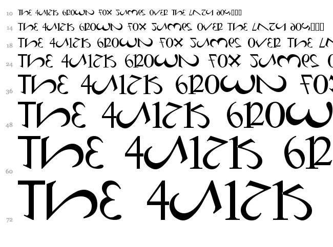 Numero font waterfall