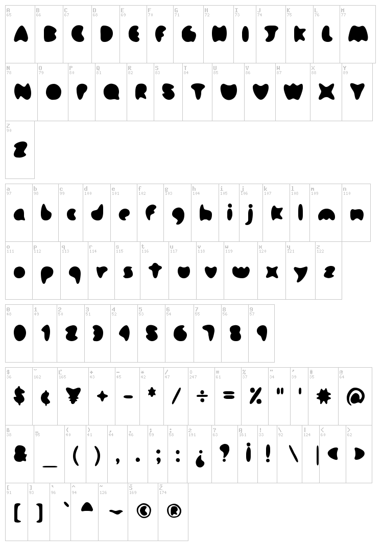 Oh! Mai Mai! font map