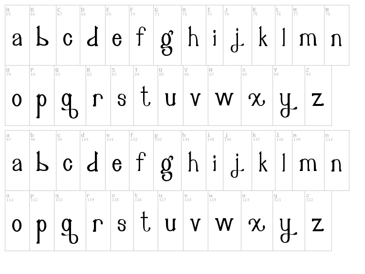 Organic Fruit font map