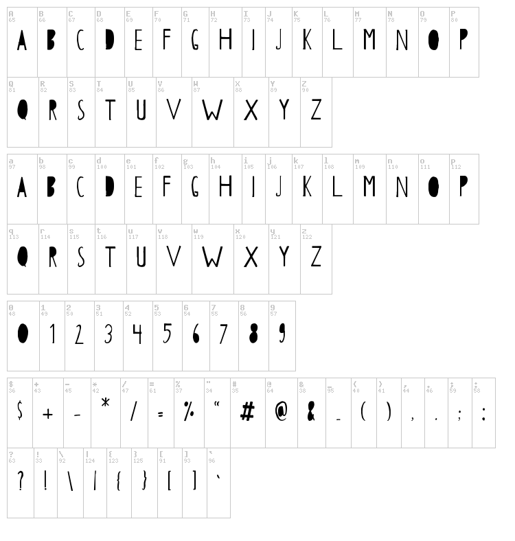 Papercutting font map