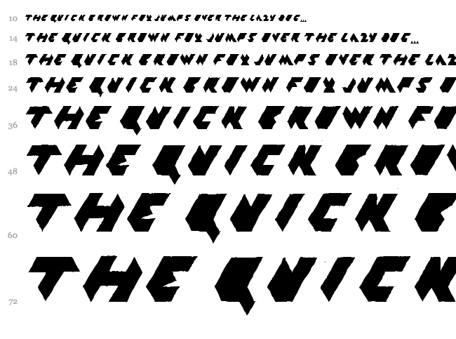PGY font waterfall