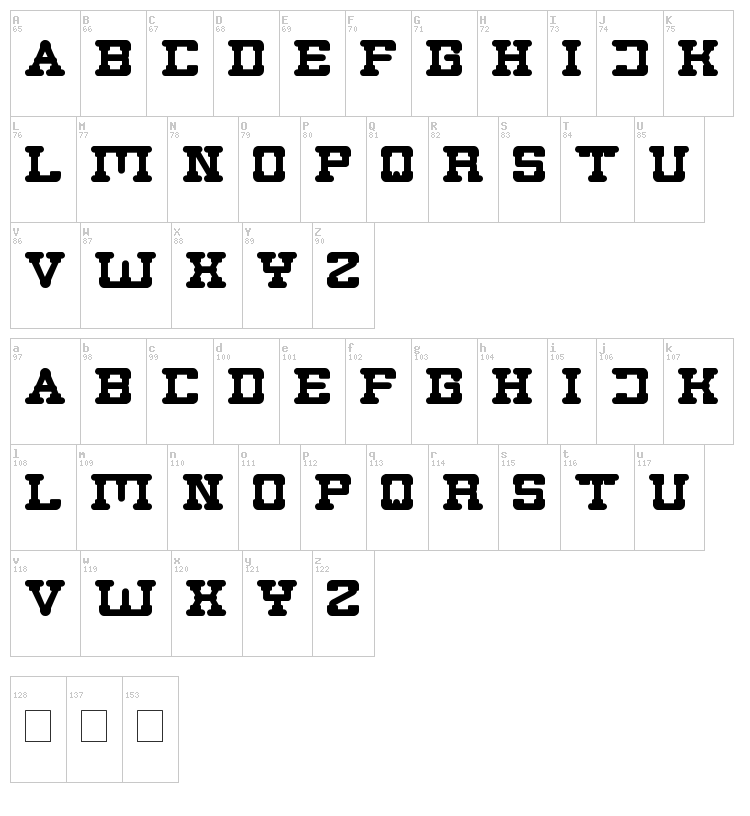 Plumbing font map