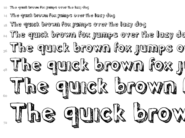 Pointy font waterfall