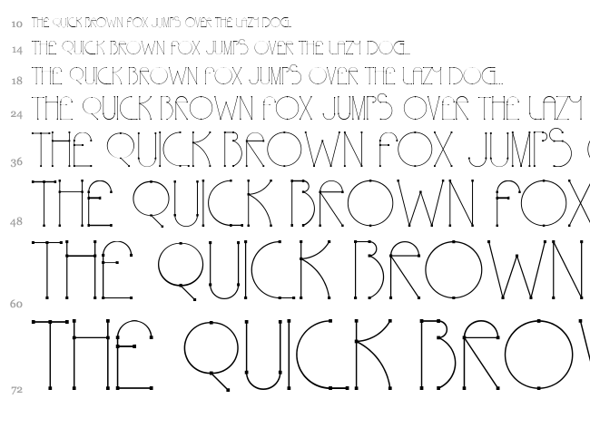 Polyline Typo font waterfall