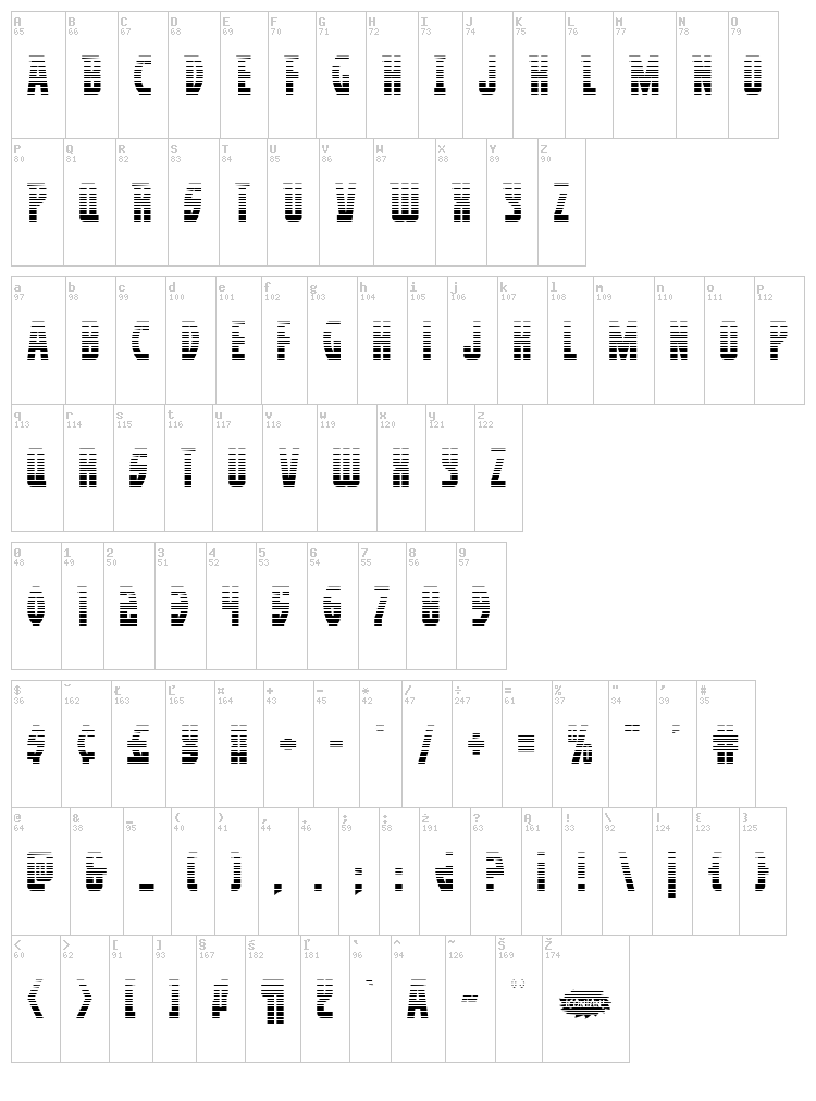 Prowler font map