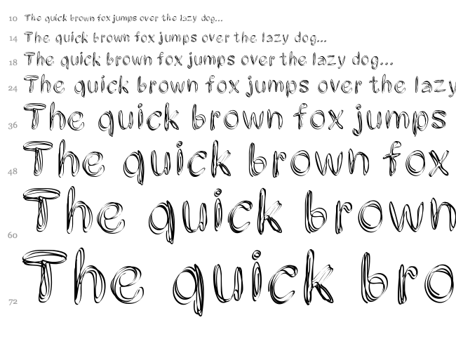 PW Filament font waterfall