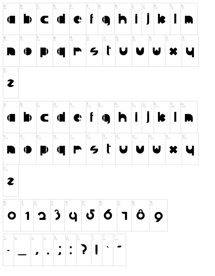 R Judas Sans font map
