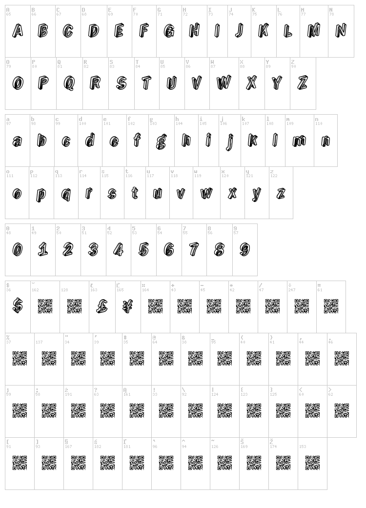 RealGold font map