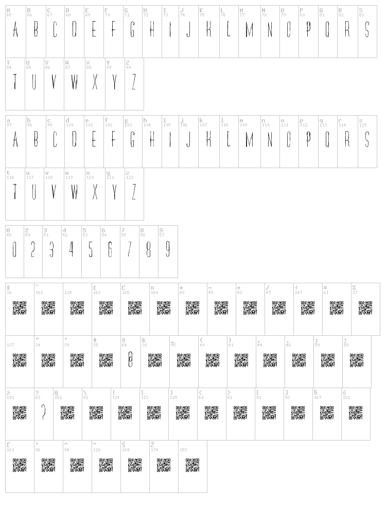 Redlight District font map