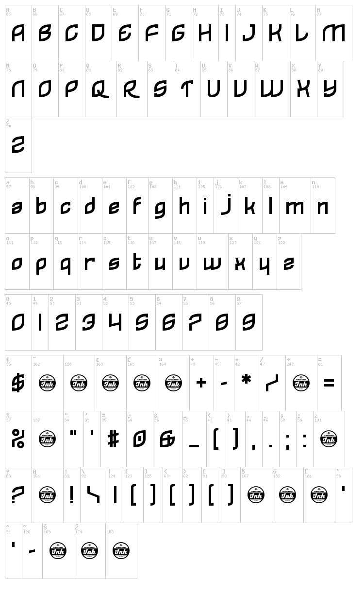 Reflecques font map