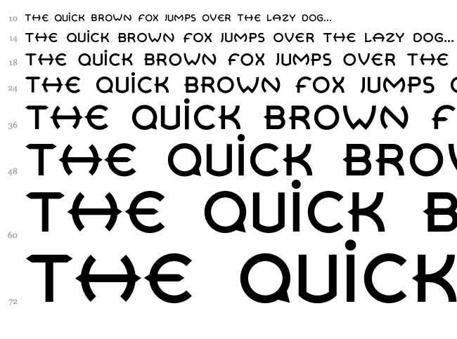 Retrospective font waterfall