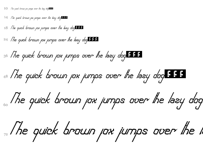 Roboscript font waterfall
