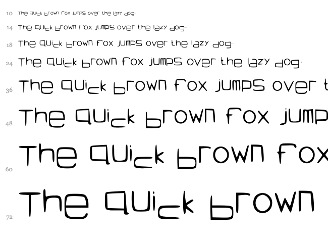 Rotund font waterfall