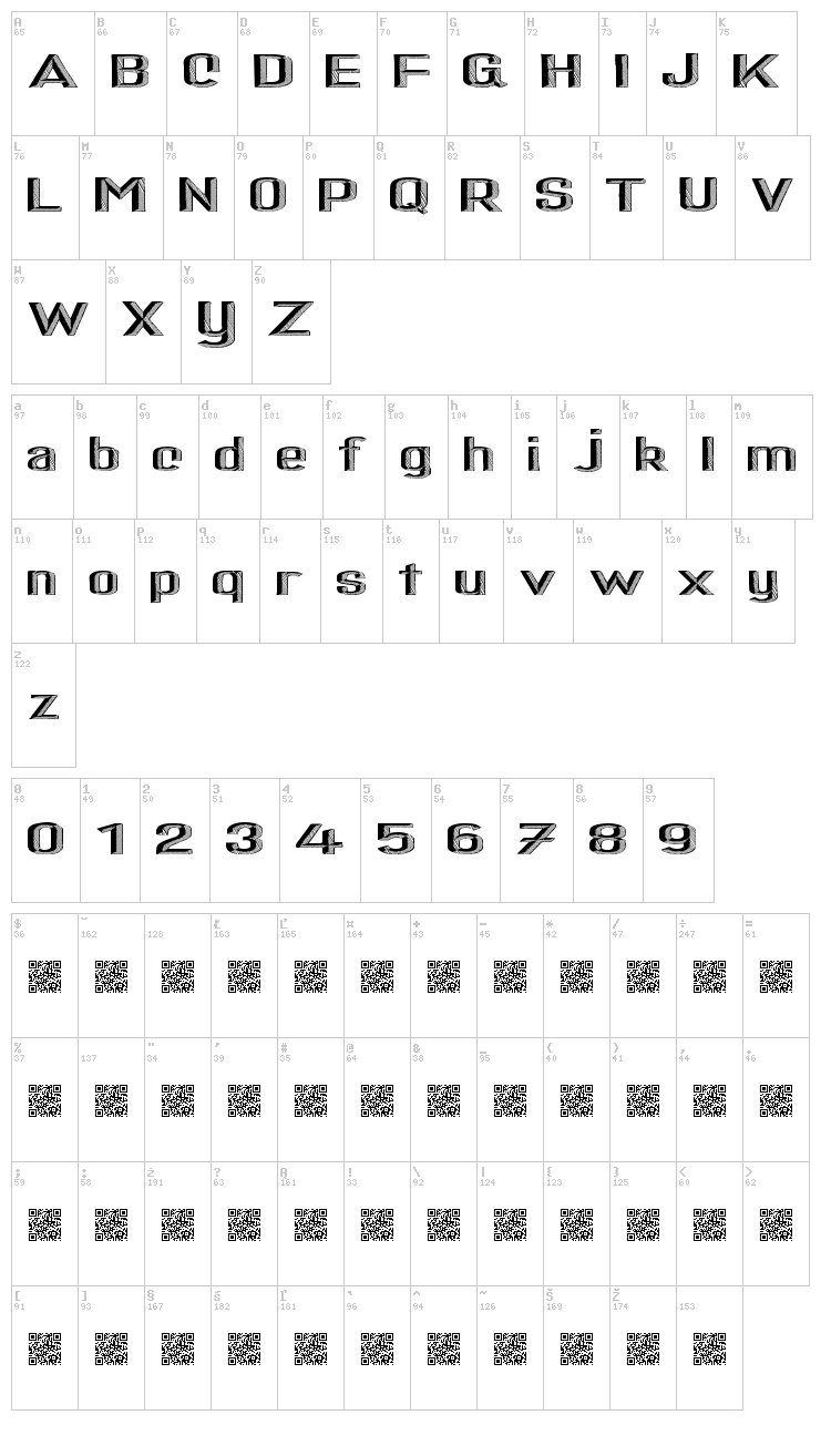 Salty Beach font map