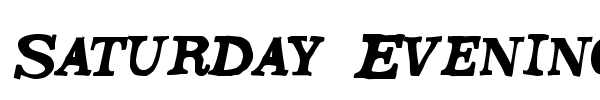 Saturday Evening font preview