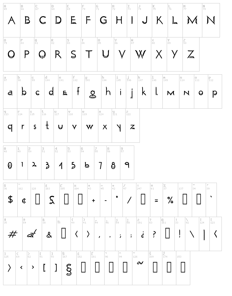Saturday Morning Hand font map