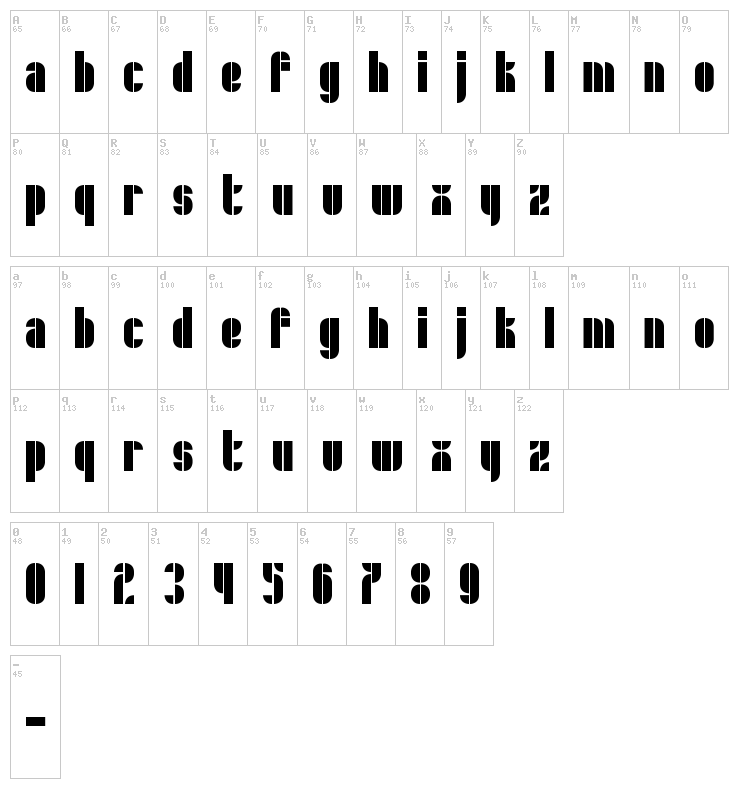 Schrofer font map