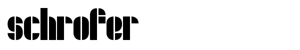 Schrofer font