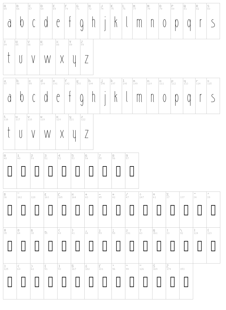 Sharik font map