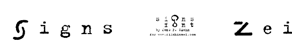 Signs - Zeichen font
