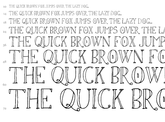 Simon Script font waterfall