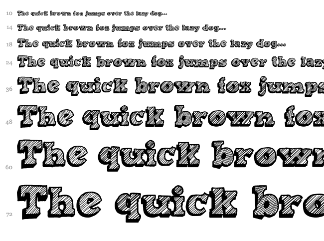 Sketch Nothing font waterfall