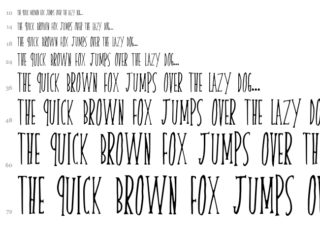 Skinny Serif font waterfall