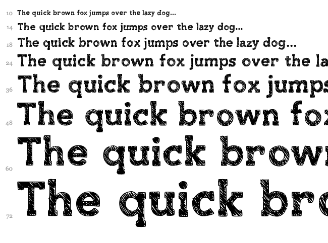 Slab Thing font waterfall